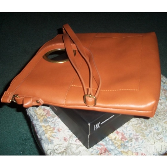 Bourbon Brown Sleek Ring Handbag NWOT - Picture 3 of 3